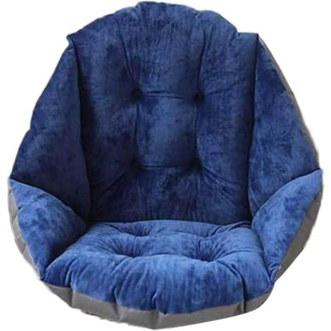 Cuscino per sedia con schienale Scocca del sedile Poltrona in morbido velluto Elastico Impermeabile per sedia Rattan Paglia Giardino Indaco 40  40  48 cm
