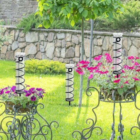 Pluviometro in vetro per esterni, Pluviometro in vetro con paletto in metallo Pluviometro per esterno Tubo di misurazione della pioggia Pluviometro da giardino in vetro con scala trasparente