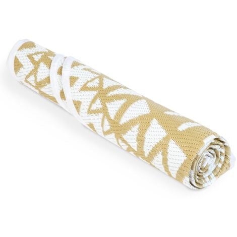 Tappeto per esterni ROUND naturale e bianco D.150 CM