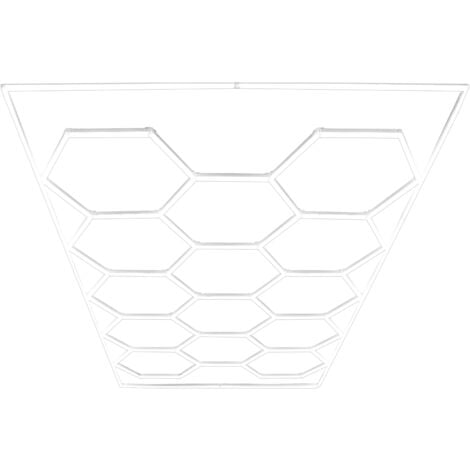 Piastrelle Modulari Ventilate 60 Nere & 60 Grigie Con Bordi & Illuminazione LED Esagonale 14 Luci Bianche 6500K 3 Opzioni Montaggio Kit Soffitto Garage Singolo 3,2m x 6m