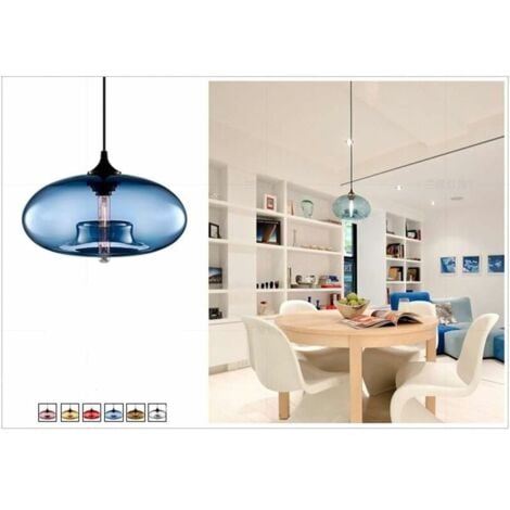 Wings of Wind - Lampadario industriale da soffitto vintage E27 Lampadari Lampada da soffitto colorata (blu)