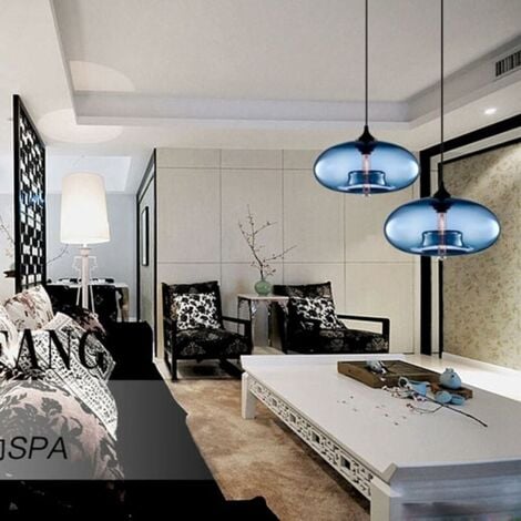Wings of Wind - Lampadario industriale da soffitto vintage E27 Lampadari Lampada da soffitto colorata (blu)