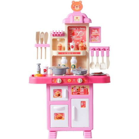 Mophorn Set da Cucina per Bambini,Cucina per Bambini con Fornello con Vapore,Suoni e Luci,Set da Cucina da Gioco con Accessori da Cucina da 48 Pezzi per Bambini Piccoli,Bambini in Eta Prescolare
