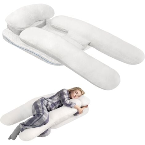 VERCART Cuscino per il sonno laterale, Cuscino con Buco per Braccio, cuscino per alleviare le spalle,Bianco