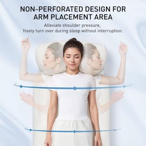 VERCART Cuscino per il sonno laterale, Cuscino con Buco per Braccio, cuscino per alleviare le spalle,Bianco