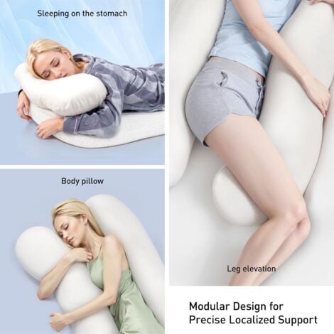 VERCART Cuscino per il sonno laterale, Cuscino con Buco per Braccio, cuscino per alleviare le spalle,Bianco