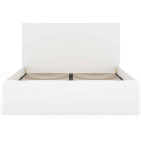 Letto matrimoniale SEASIDE con testiera e rete a doghe 160 x 200 cm bianco