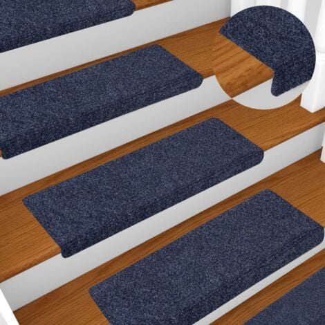 5 pz Tappetini per Scale，Tappeti Antiscivolo per Scale Interne per Bambini, Anziani e Animali  Tessuto Agugliato 65x21x4 cm Antracite CWW578237 BonneVie