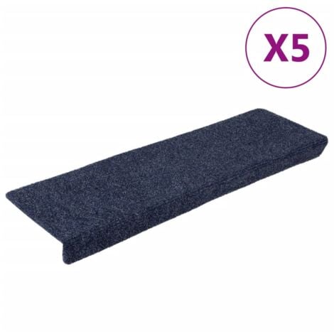 5 pz Tappetini per Scale，Tappeti Antiscivolo per Scale Interne per Bambini, Anziani e Animali  Tessuto Agugliato 65x21x4 cm Antracite CWW578237 BonneVie