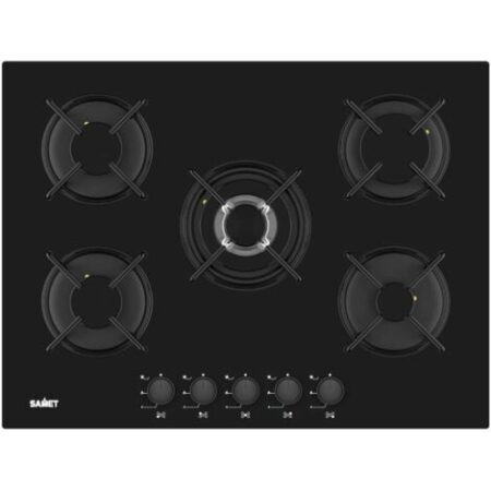 Piano cottura 5 fuochi Samet Minerva70 vetro nero