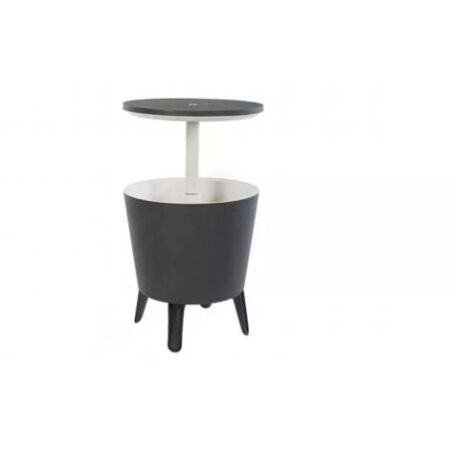 tavolino portaghiaccio portatile keter "cool bar" grafite, 49,5x49,5x84,5 cm
