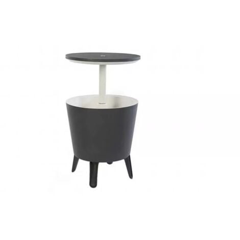 tavolino portaghiaccio portatile keter "cool bar" grafite, 49,5x49,5x84,5 cm