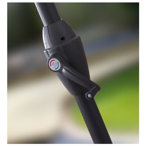 ombrellone da giardino quadrato con braccio laterale essenza in poliestere ecrù 3x3 mt