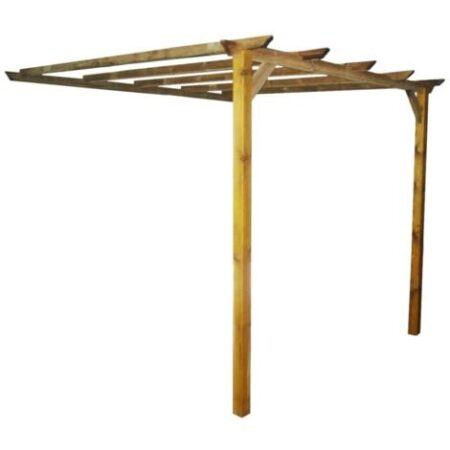 pergola da giardino adossata in legno, 280x300 cm.