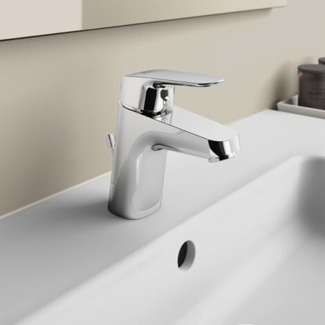 Ideal Standard – Rubinetto/miscelatore per lavabo ceraflex  Metallo Asta di comando scarico G1 ¼, fissaggio da sotto, erogatore fisso, superficie: Cromo, B1708AA
