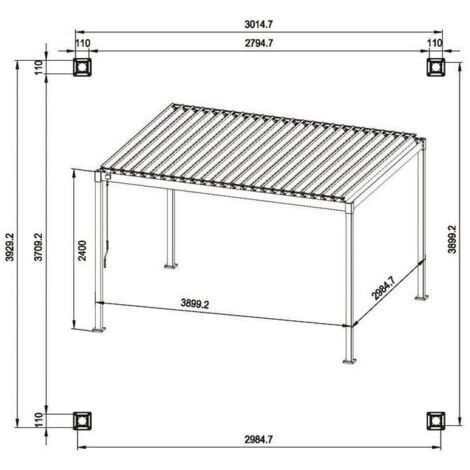 Pergola 3X3MT Bizzotto Garda Antracite - 795807