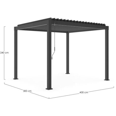 Pergola 3X3MT Bizzotto Garda Antracite - 795807