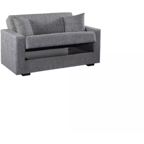divano letto "nora" 2 posti grigio, 155x80x87 cm