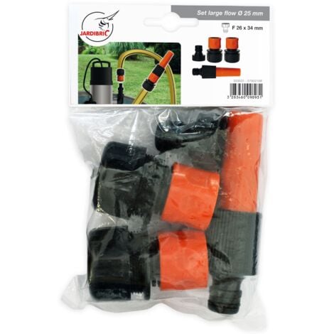 Kit di lanci d'acqua con raccordi da 25 mm e attacco per rubinetto da 26x34
