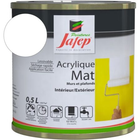 Pittura acrilica bianca opaca Jafep0,5 L