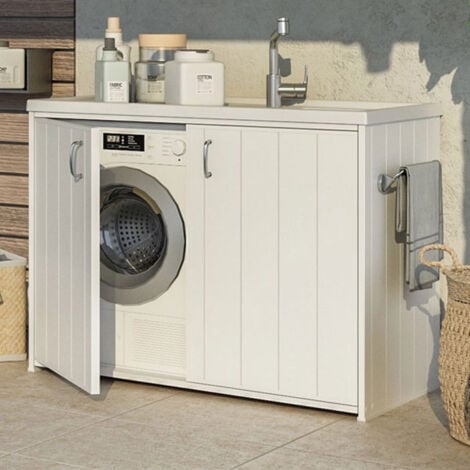 Kit mobile coprilavatrice in resina con lavabo