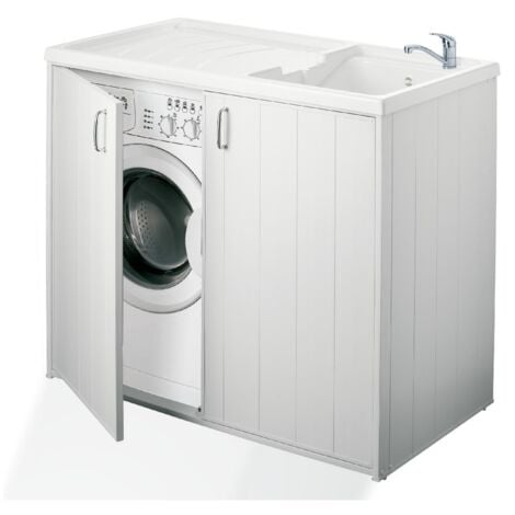 Kit mobile coprilavatrice in resina con lavabo