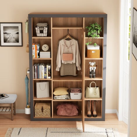 Appendiabiti con specchio, armadio multifunzionale e vetrina, libreria combinata con scolapiatti, ganci e grucce
