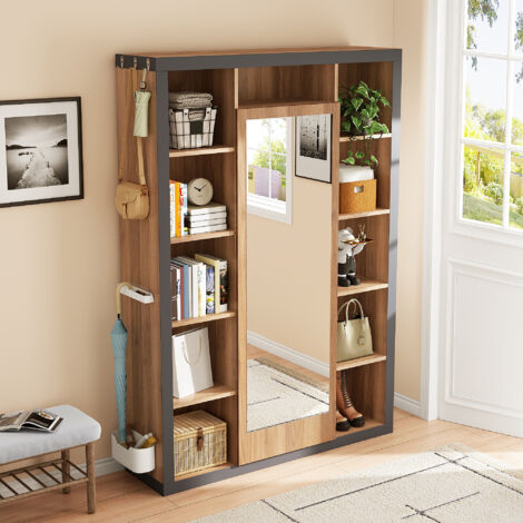 Appendiabiti con specchio, armadio multifunzionale e vetrina, libreria combinata con scolapiatti, ganci e grucce