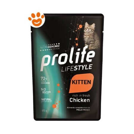 Prolife Cat Lifestyle Kitten Pollo  - Prolife Cat Lifestyle Kitten Pollo - Bustina Da 85 Gr