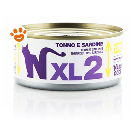 Natural Code 2 Cat Adult XL Tonno e Sardine  - Natural Code 2 Cat Adult XL Tonno e Sardine - Lattina Da 170 Gr