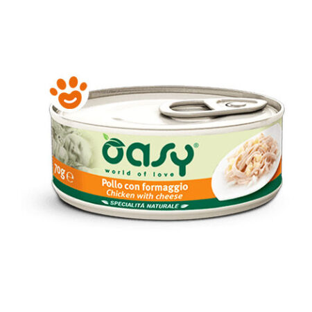 Oasy Cat Specialità Naturali Pollo con Formaggio  - Oasy Cat Specialità Naturali Pollo con Formaggio - Lattina Da 70 Gr