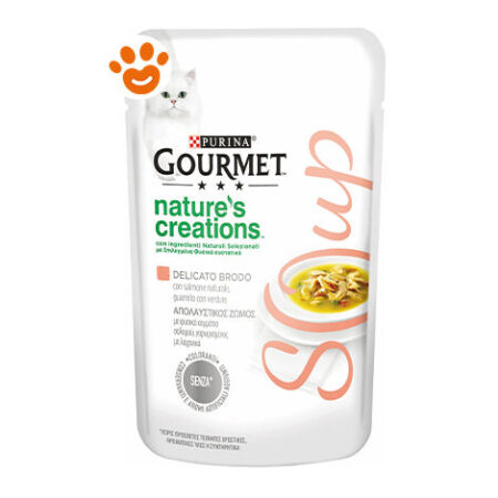 Purina Cat Gourmet Nature Creations Soup Brodo Salmone &amp Verdure  - Purina Cat Gourmet Nature Creations Soup Brodo Salmone &amp Verdure - Bustina Da 40 Gr