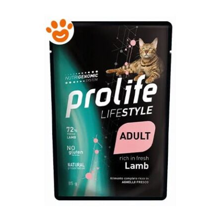 Prolife Cat Lifestyle Adult Agnello  - Prolife Cat Lifestyle Adult Agnello - Bustina Da 85 Gr