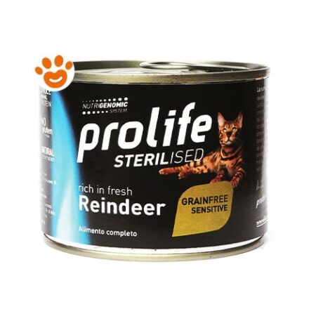 Prolife Cat Sterilized Grainfree Sensitive Renna  - Prolife Cat Sterilized Grainfree Sensitive Renna - Lattina Da 200 Gr