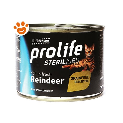 Prolife Cat Sterilized Grainfree Sensitive Renna  - Prolife Cat Sterilized Grainfree Sensitive Renna - Lattina Da 200 Gr