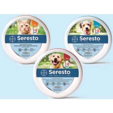 COLLARI COLLARE ANTIPARASSITARIO BAYER SERESTOPER CANI FINO A 8 Kg -  Ø 38 cm
