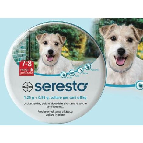 COLLARI COLLARE ANTIPARASSITARIO BAYER SERESTOPER CANI FINO A 8 Kg -  Ø 38 cm