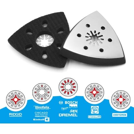 4 pezzi Platorello levigatrice triangolare, platorello levigatrice Parkside, platorello levigatrice triangolare, accessorio per utensile multifunzionale Parkside, platorello levigatrice triangolare (9