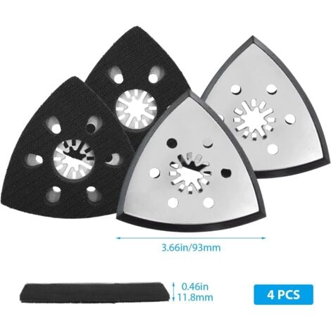 4 pezzi Platorello levigatrice triangolare, platorello levigatrice Parkside, platorello levigatrice triangolare, accessorio per utensile multifunzionale Parkside, platorello levigatrice triangolare (9