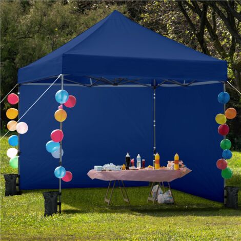 Yaheetech Gazebo da Giardino con Finestra Tenda Protezione per Campeggio Stand Commerciale Spiaggia Bancarella Navy Blu