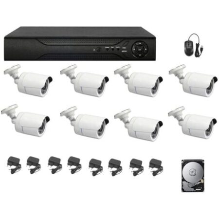 KIT TELECAMERE AHD 5 MPX DVR 8 CANALI 8 TELECAMERE 5MP AHD HD 2 TB