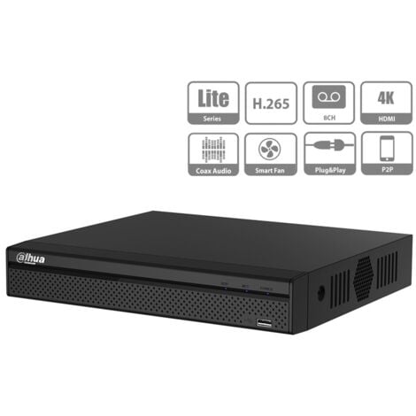 DAHUA DVR 8 CANALI 8 MPX ULTRA HD 4K 5IN1 P2P I2 VIDEOANALISI XVR5108H-4KL-I2