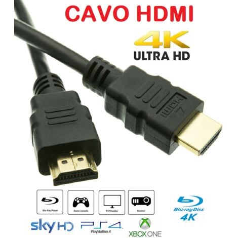CAVO HDMI High SPEED 4k Full HDTV 3d TV ps4 ps3 VIDEOPROIETTORE connettori placcati in oro PC 3 MT