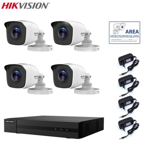 KIT VIDEOSORVEGLIANZA HIKVISION 4 TELECAMERE2 MPX DVR 8 CANALI