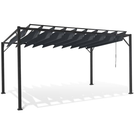 Pérgola de lamas orientables CEFALU 3x4 M en gris antracita
