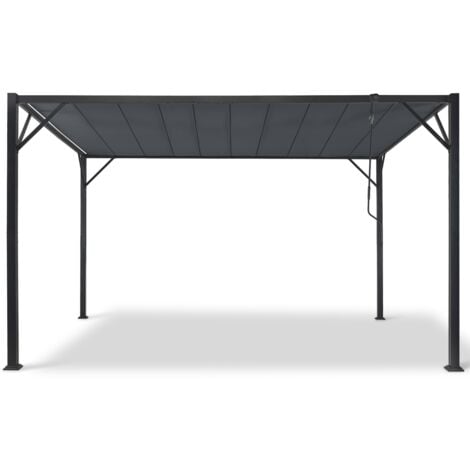 Pérgola de lamas orientables CEFALU 3x4 M en gris antracita