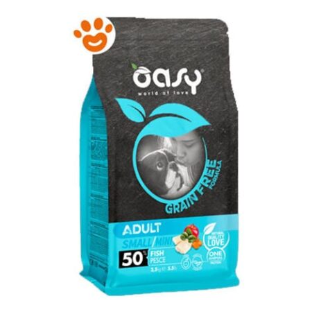 Oasy Dog Grain Free Adult Small/Mini Pesce  - Sacco Da 2,5 Kg