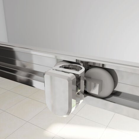 100x185 cm Porta Doccia Per Nicchia Anta Scorrevole Ingresso Laterale In Vetro Temperato 5mm Satinato Opaco