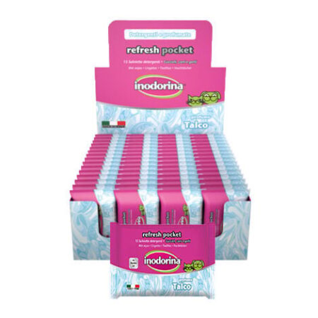 Inodorina Dog/Cat Refresh Pocket Talco  - Inodorina Dog/Cat Refresh Pocket Talco - 15 Salviette