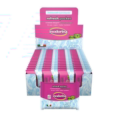 Inodorina Dog/Cat Refresh Pocket Talco  - Inodorina Dog/Cat Refresh Pocket Talco - 15 Salviette